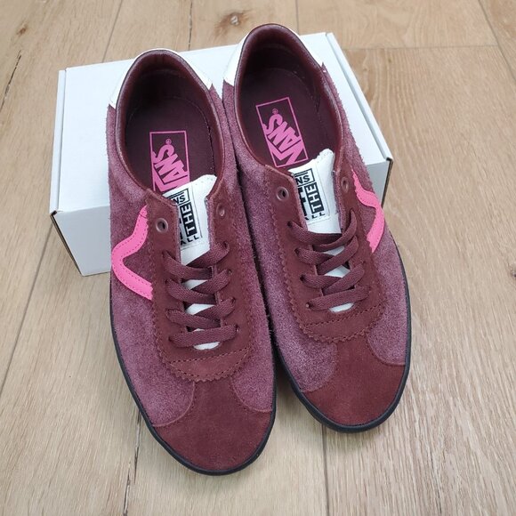 Vans Sport Low Burgundy Brown Pink VF 508357 Mens Size 7 Women 8.5 Leather Suede - Picture 5 of 10